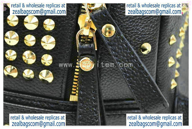 High Quality Replica MCM Stark Backpack in Black Grainy Leather
